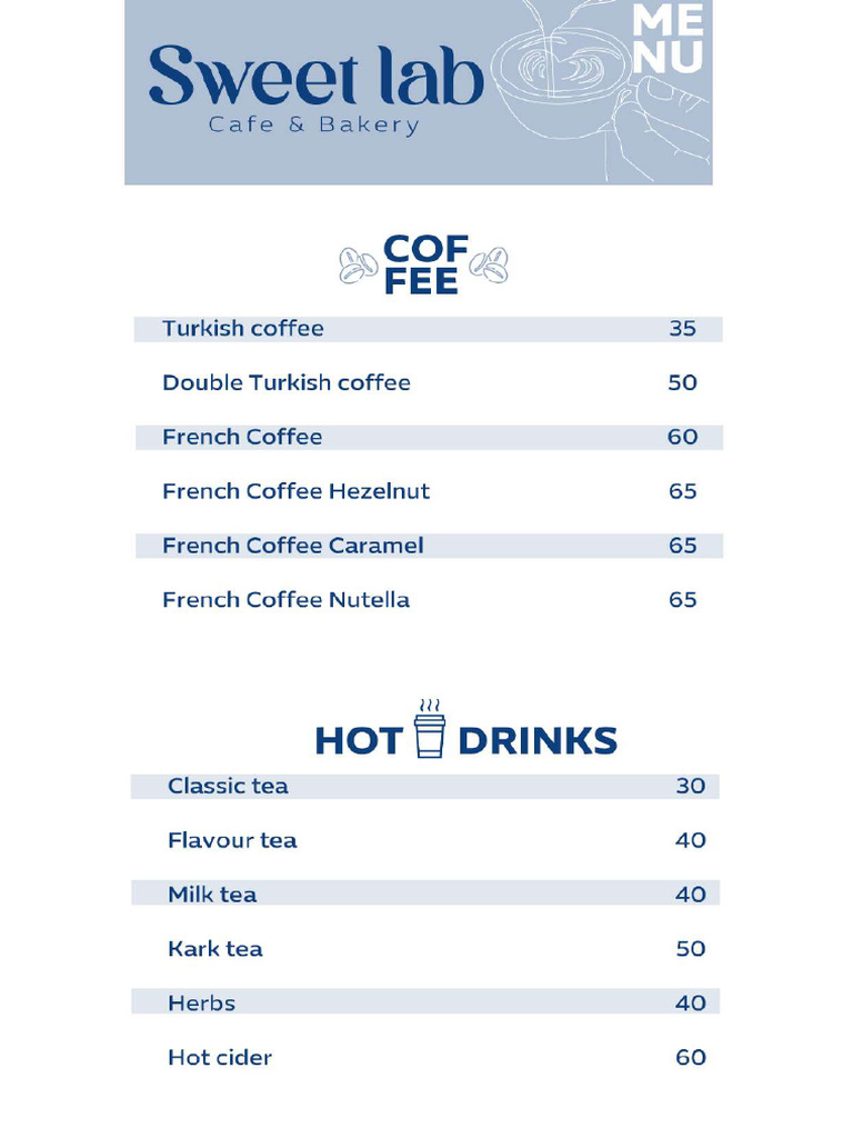 Menu Sweetlab | PDF