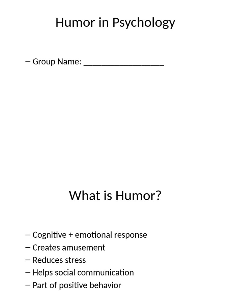 The Psychological Benefits of Humor | PDF