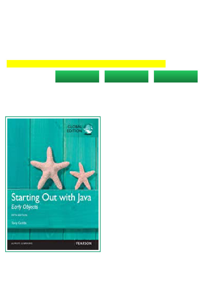 (Test Bank) Starting Out with Java Early Objects 5th Global Edition ...