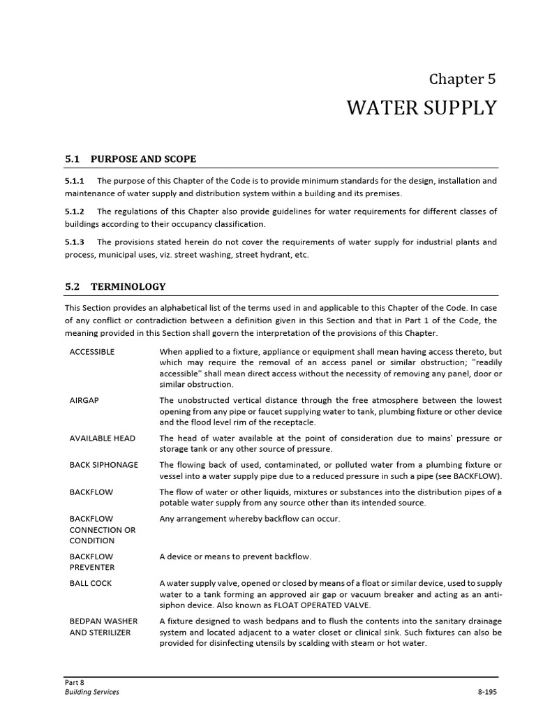 Water Supply Standards and Guidelines | PDF | Plumbing | Pipe (Fluid ...