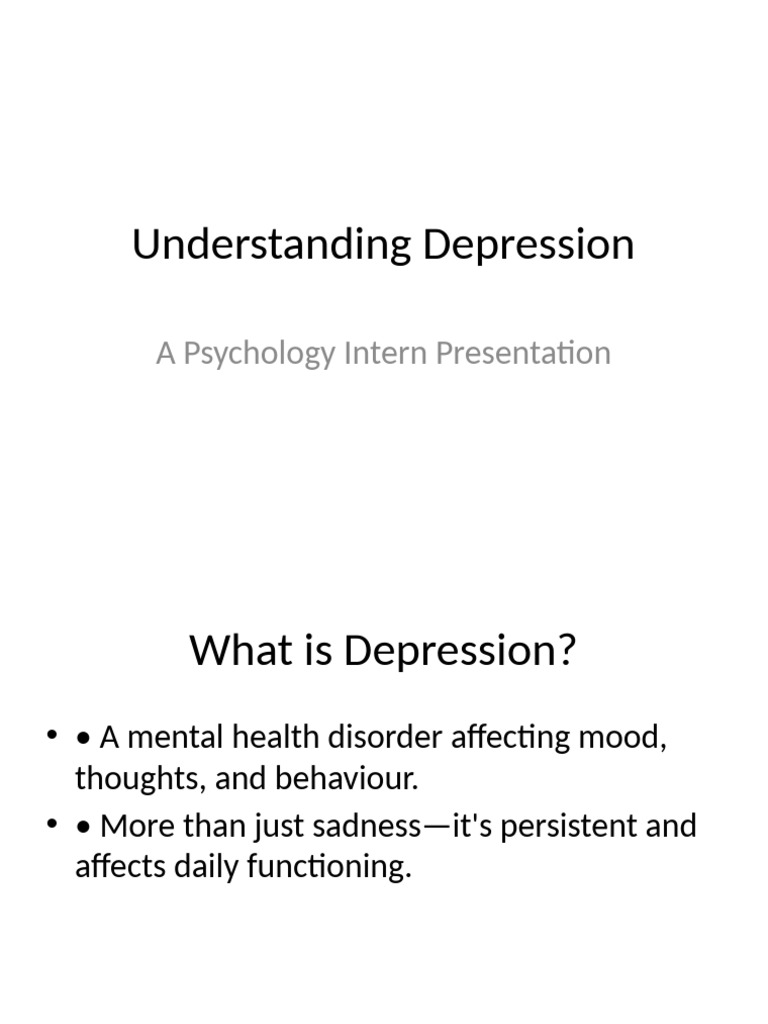 Depression Presentation For Inmates | PDF