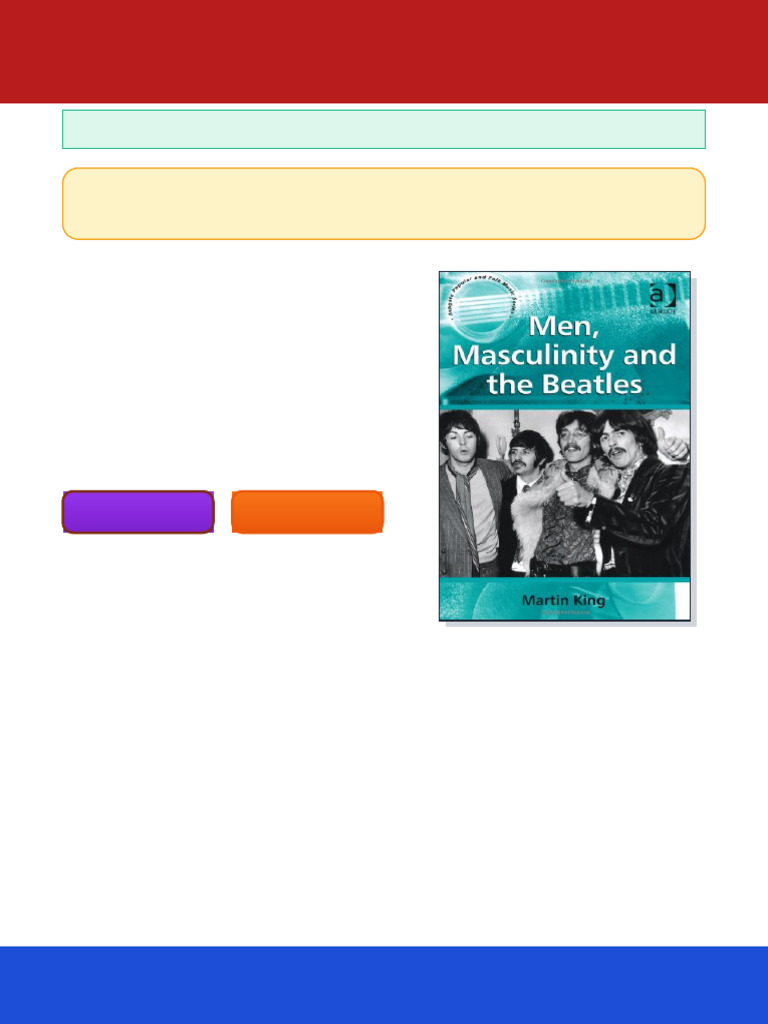 Men Masculinity and The Beatles Martin King Ebook Enriched Content 2025 ...