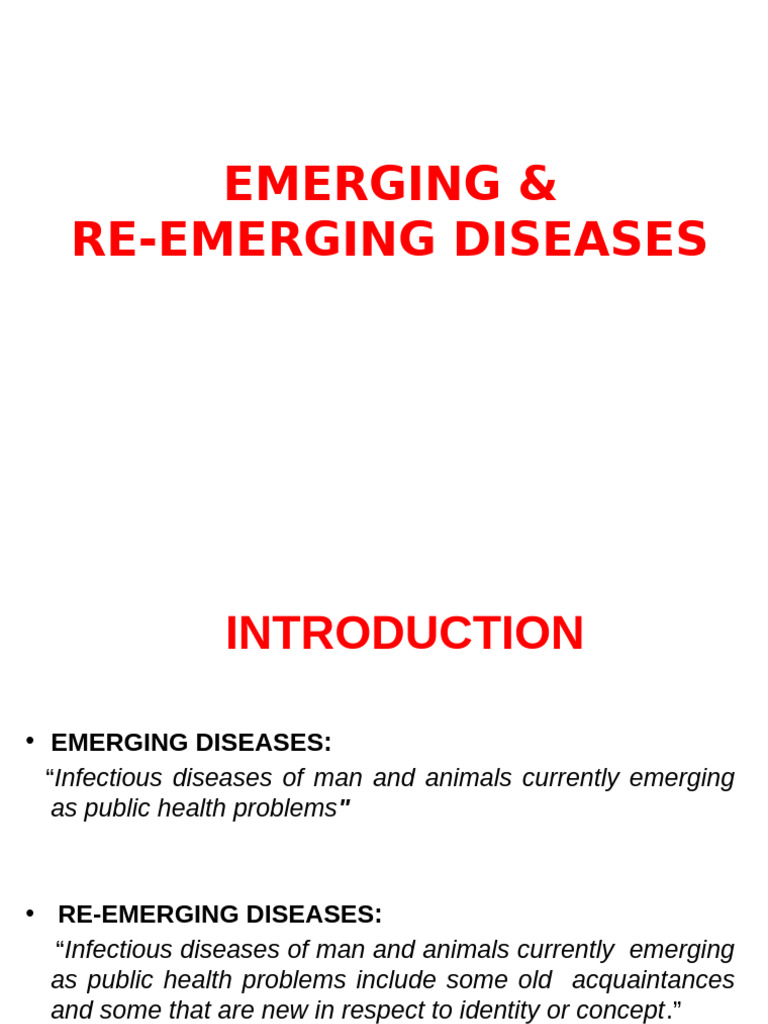 Emerging and Re-Emerging Diseases Overview | PDF | Infection | Human ...