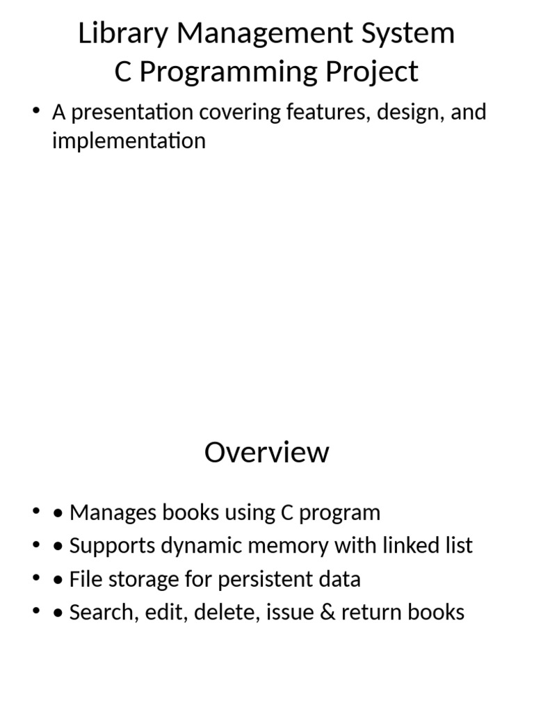 C Library Management System Project | PDF