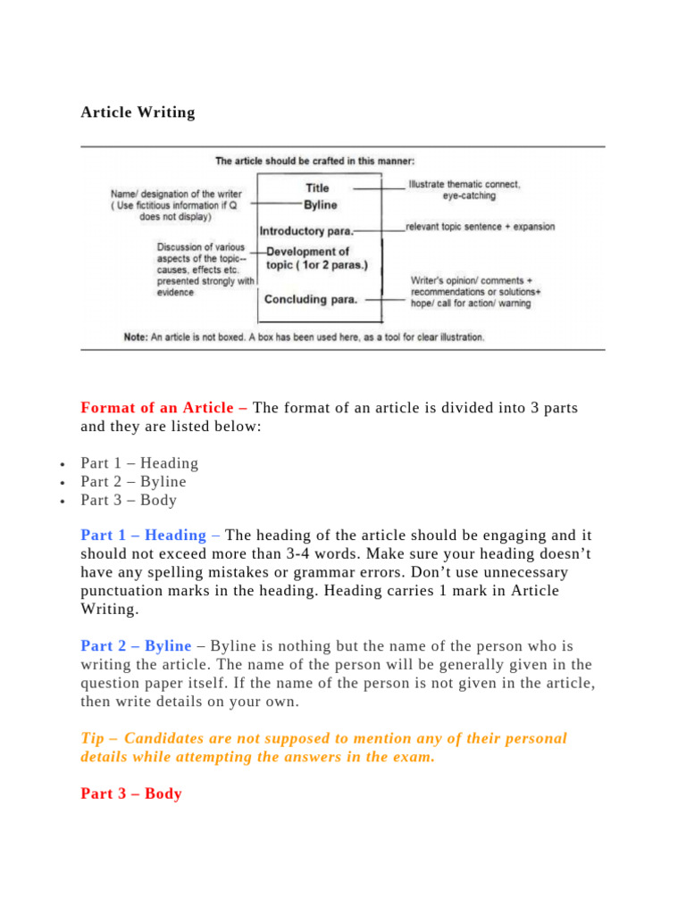 Article Writing Format Guide | PDF | Water | Water Scarcity