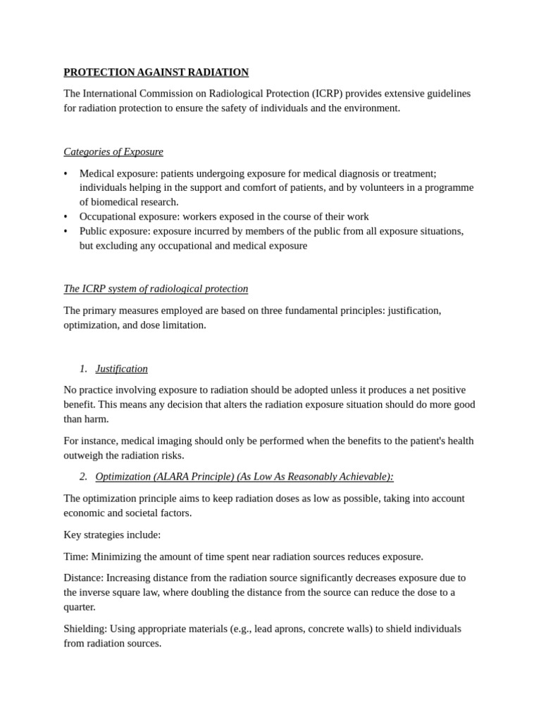 ICRP Guidelines for Radiation Protection | PDF | Radiation Protection ...