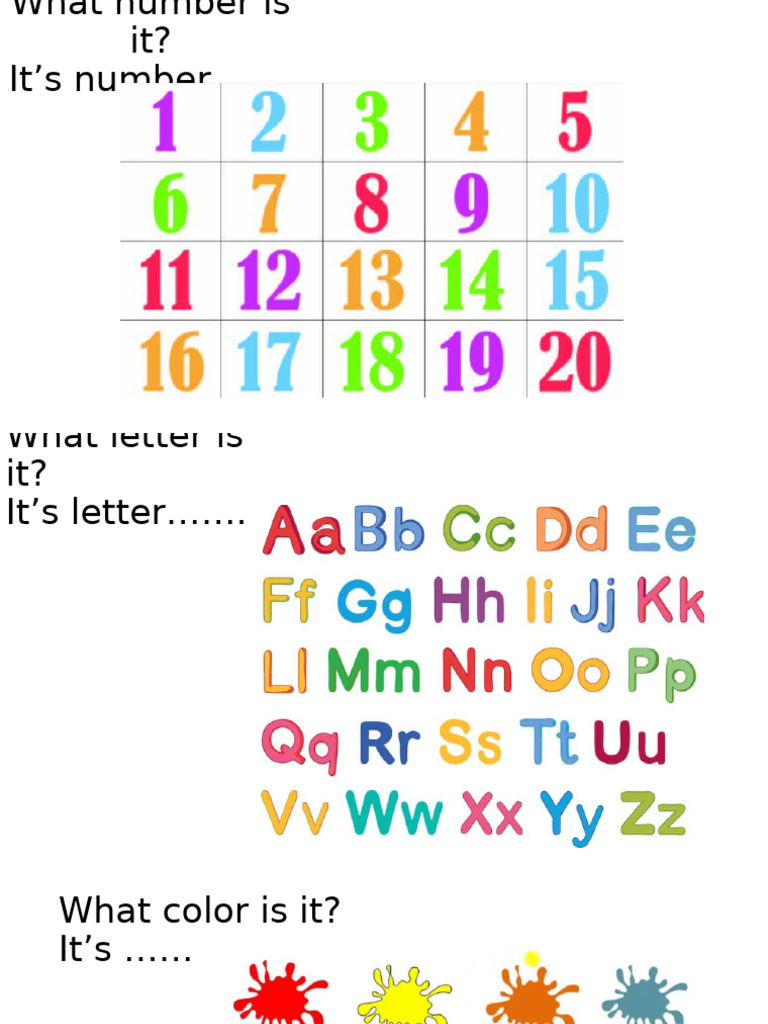 Fun Learning: Numbers, Letters, and Colors | PDF