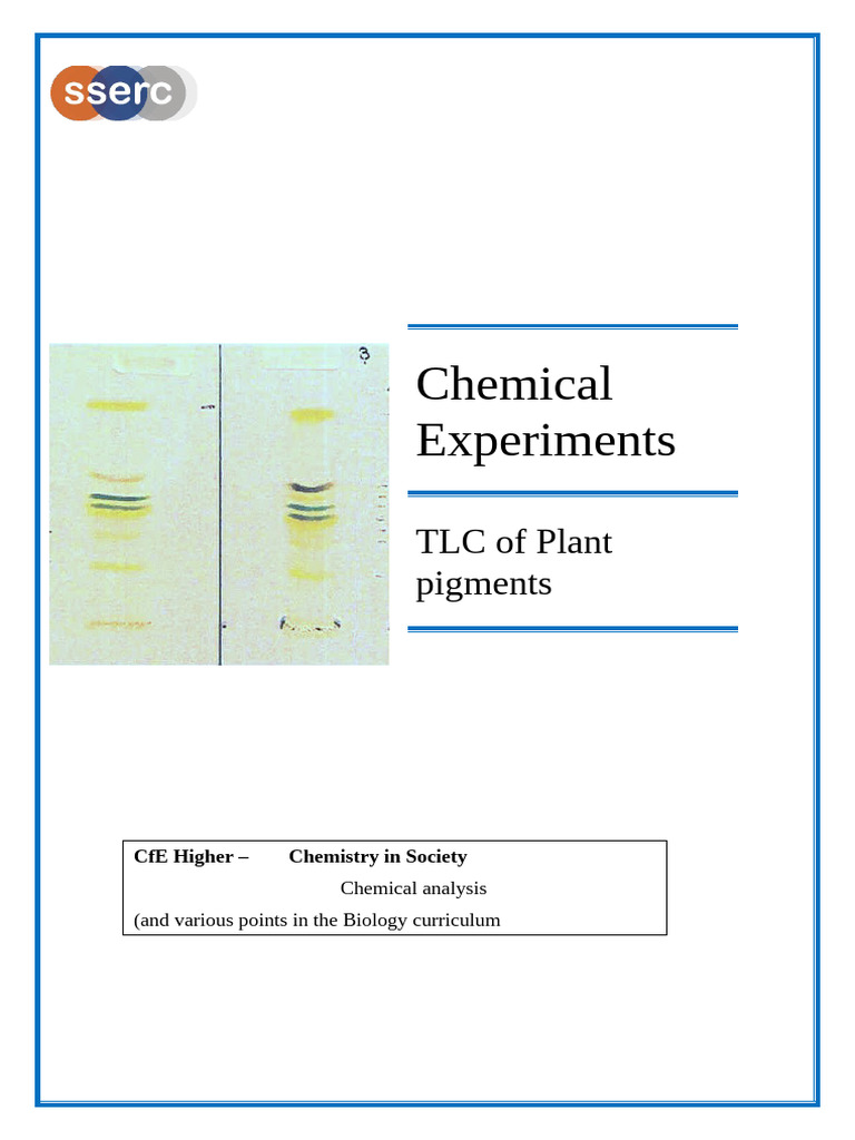 TLC Experiment for Plant Pigments | PDF | Thin Layer Chromatography ...