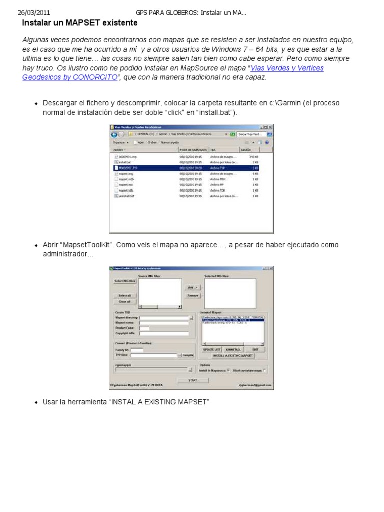 Instalar MAPSET en MapSource | PDF