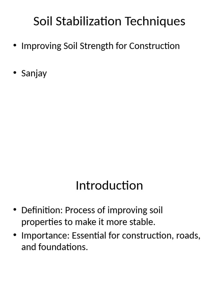 Soil Stabilization Techniques Explained | PDF
