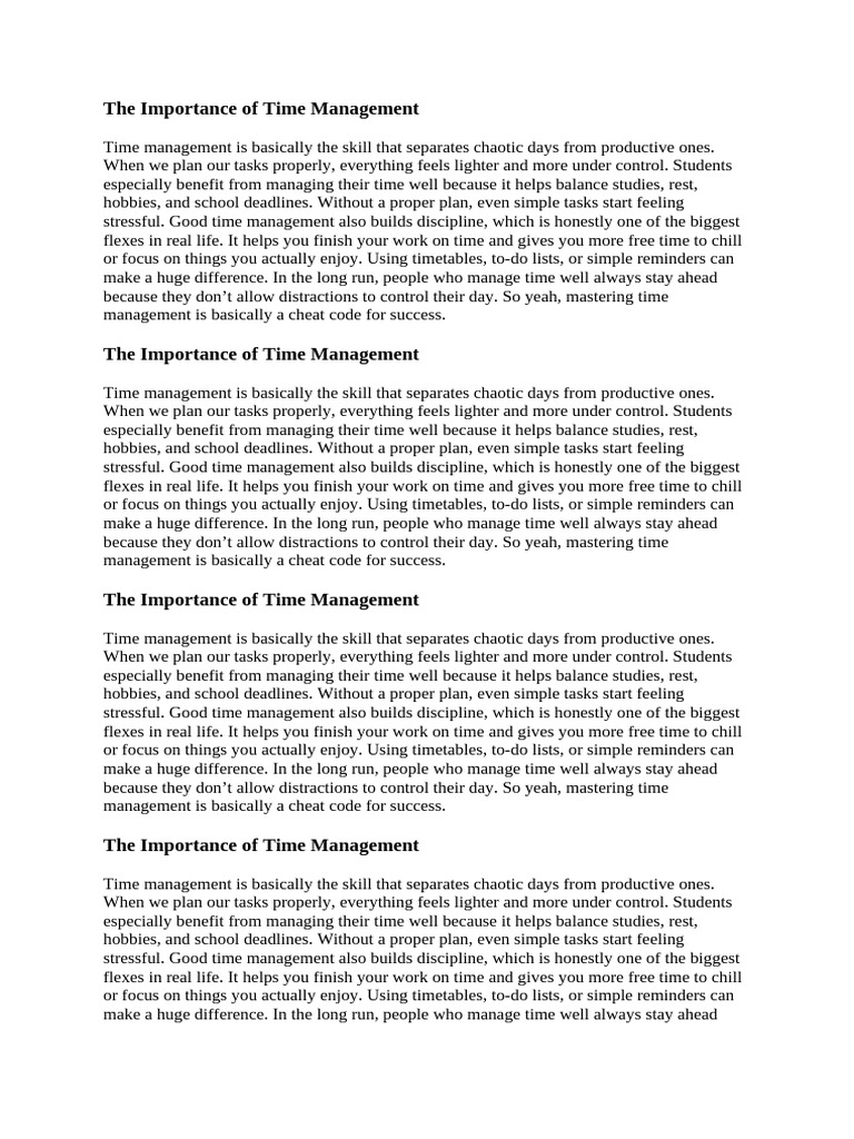 Mastering Time Management Skills | PDF | Professional Skills | Time ...