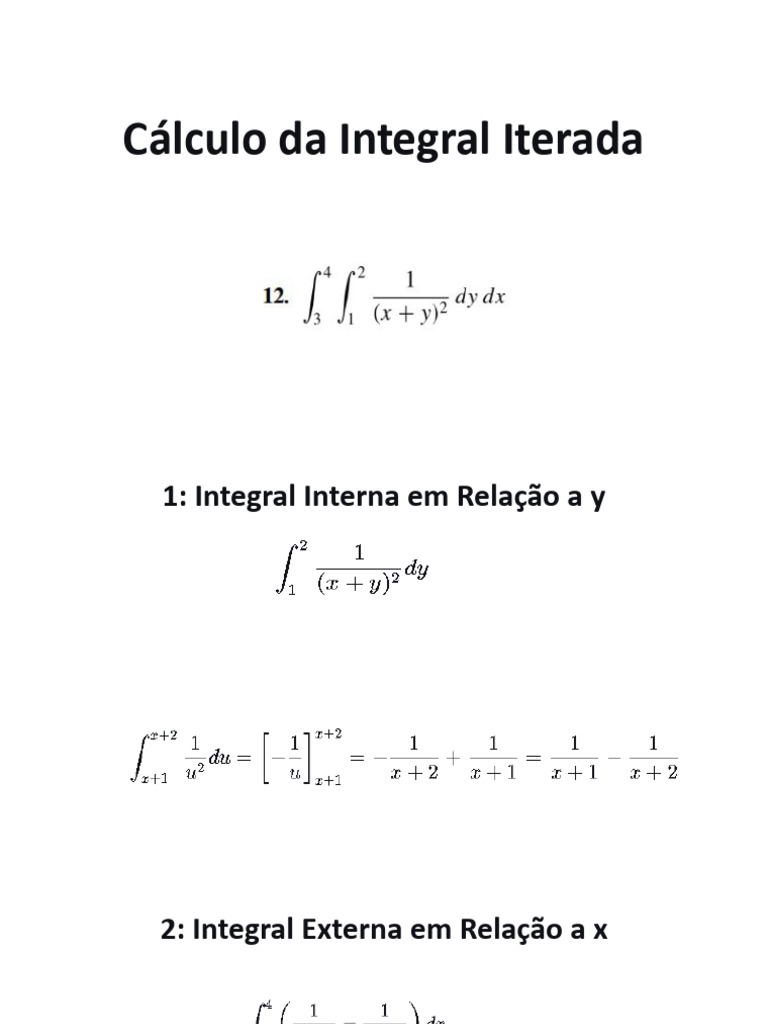Cálculo de Integral Iterada Passo a Passo | PDF