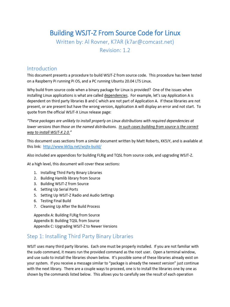 Build WSJT-Z from Source on Linux | PDF | Computer Engineering ...