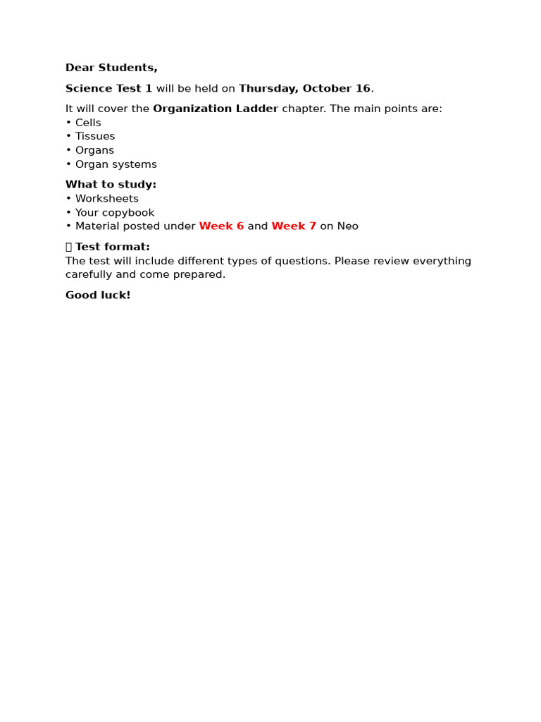 Science Test | PDF