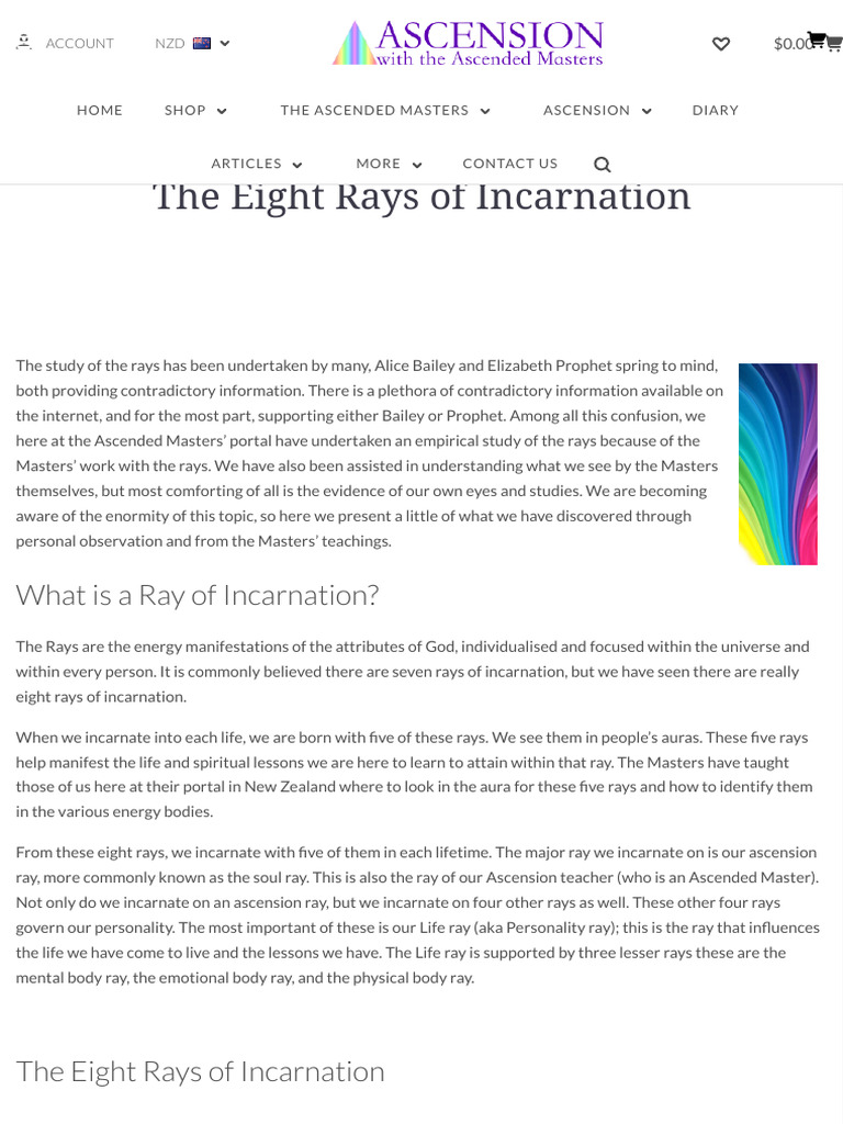 Understanding the Eight Rays of Incarnation | PDF | Ascended Master ...