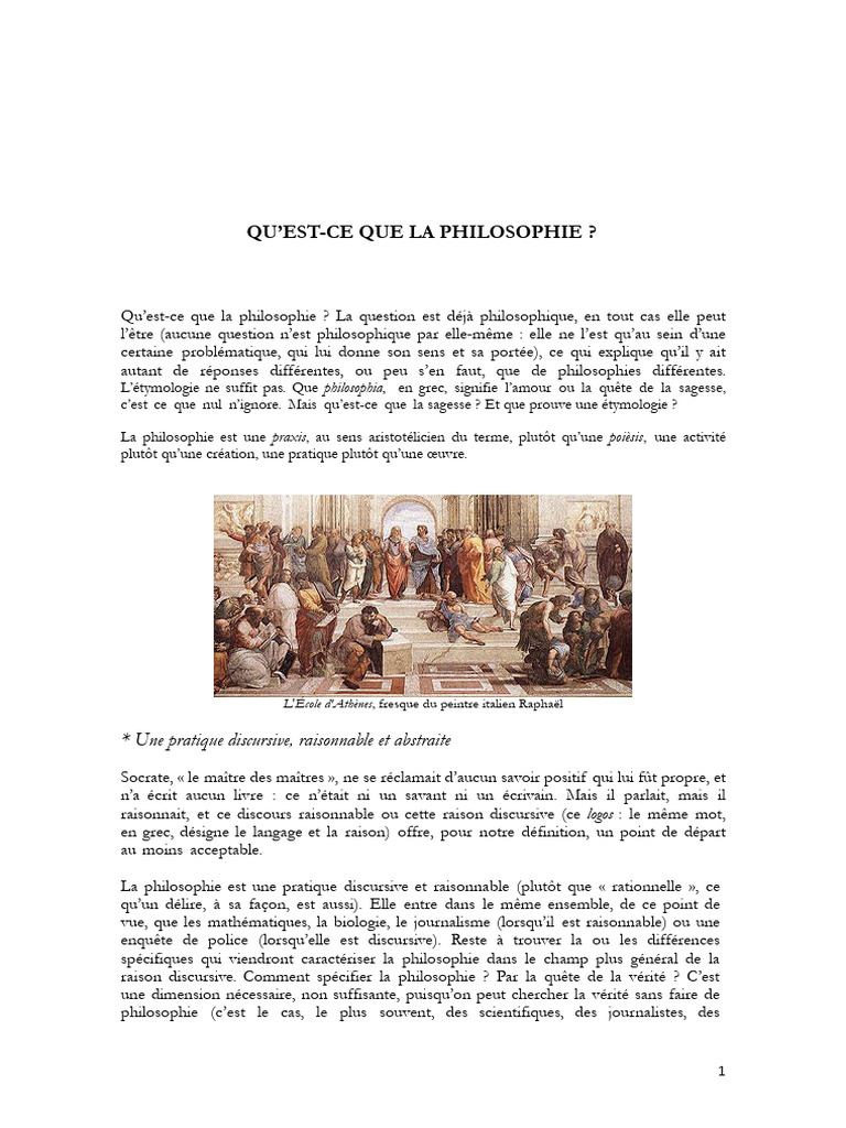 Définition et nature de la philosophie | PDF | Socrate | Vérité