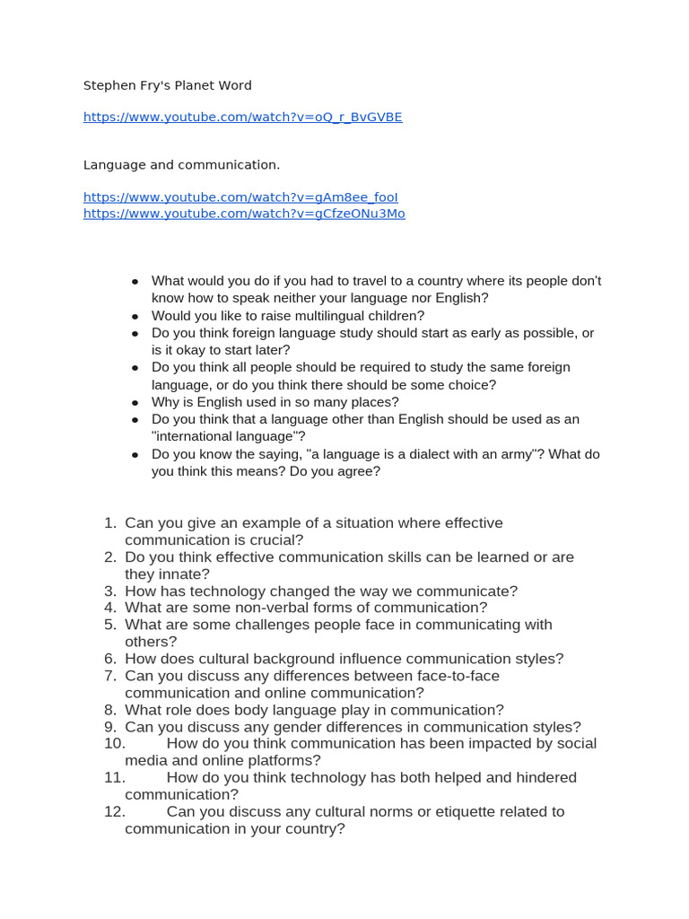 Notes Unit 2 Lesson 1 | PDF | Communication | English Language