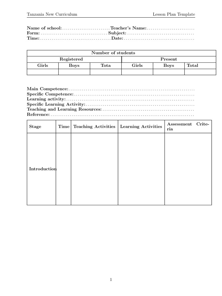 New Lesson Plan | PDF | Lesson Plan | Curriculum
