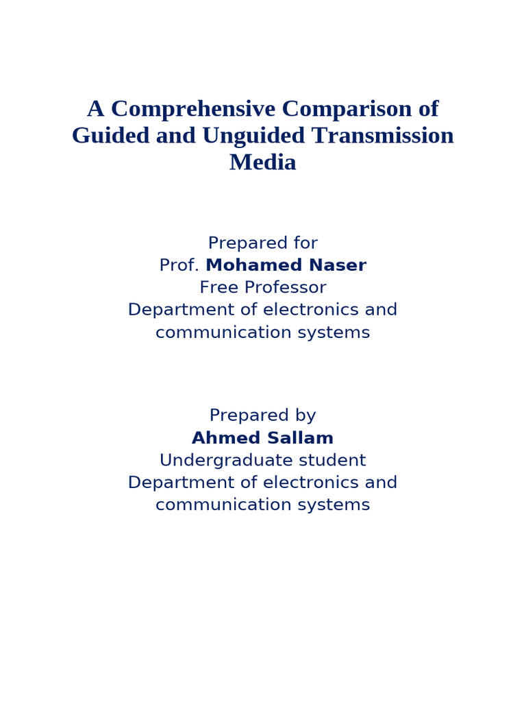 Guided vs. Unguided Transmission Media | PDF | Transmission Medium ...