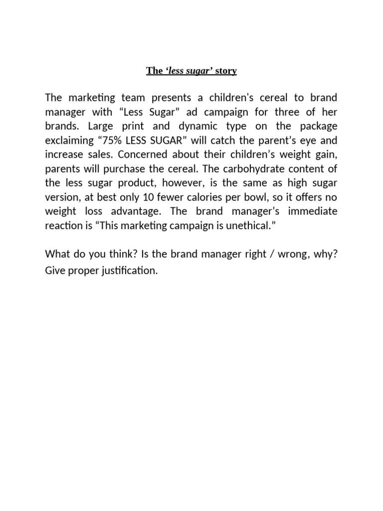 Less Sugar | PDF