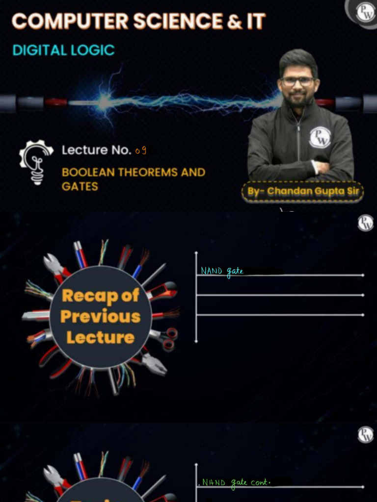 Boolean Theorems and Gates 09 Class Notes | PDF