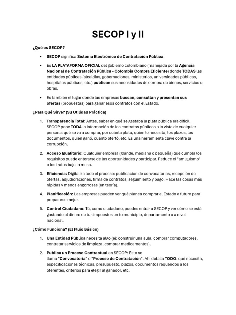 SECOP I y II | PDF | Póliza de seguros