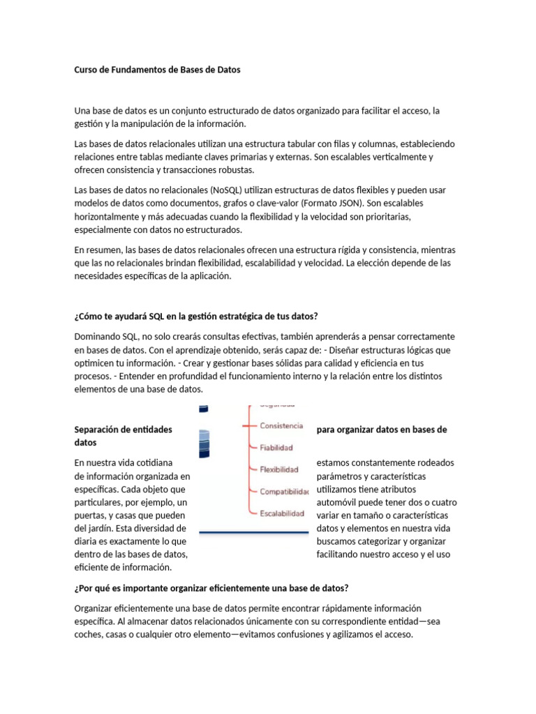 Fundamentos de Bases de Datos y SQL | PDF | Bases de datos | Datos