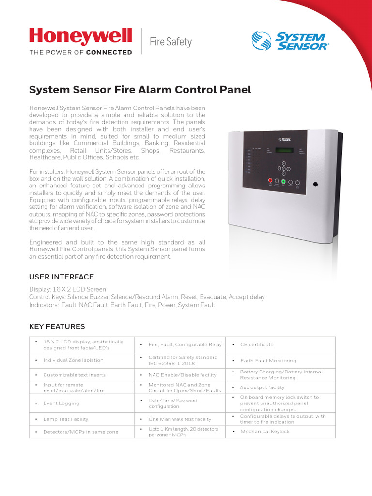 Honeywell Fire Alarm Control Panel Guide | PDF | Rectifier | Resistor