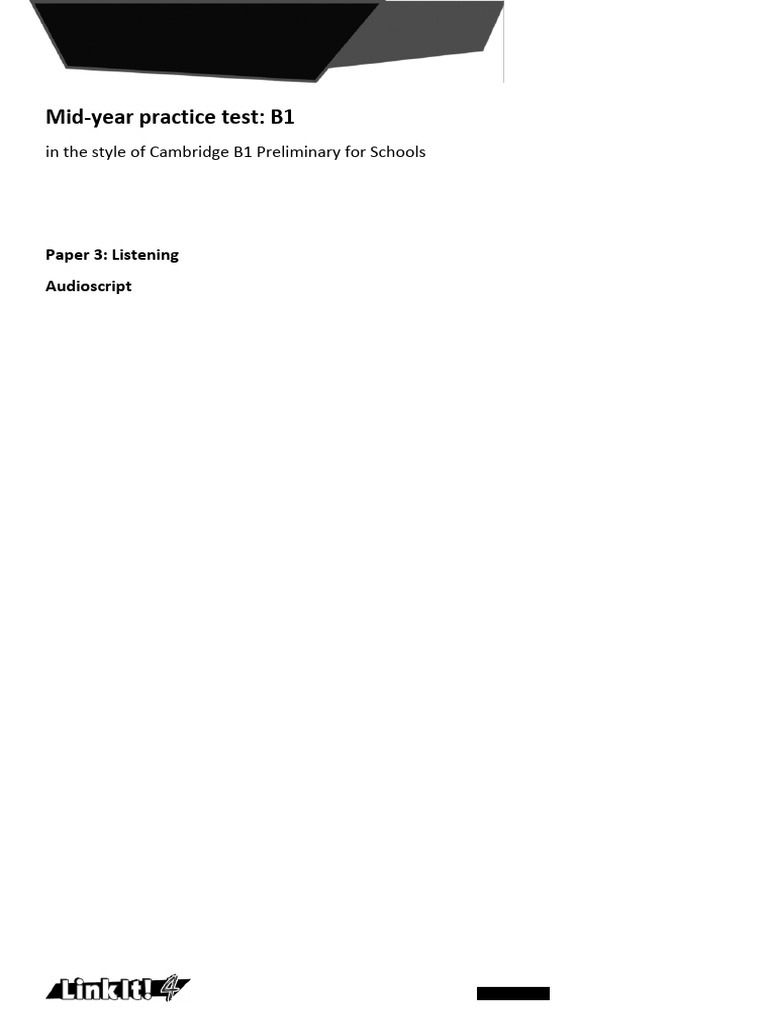 B1 Listening Practice Test Audioscript | PDF | Karate