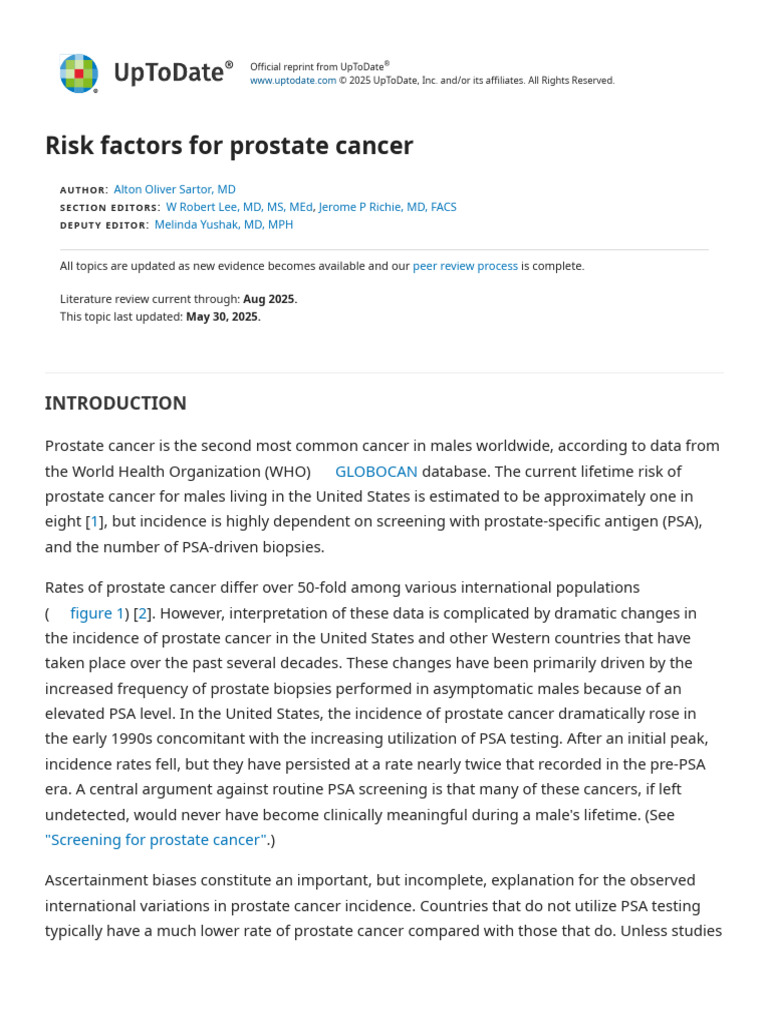Prostate Cancer Risk Factors Explained | PDF | Prostate Cancer | Cancer