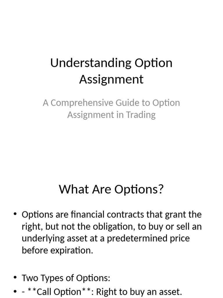 Guide to Option Assignment in Trading | PDF