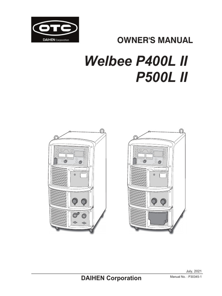 Welbee P400L II & P500L II Manual | PDF | Welding | Construction