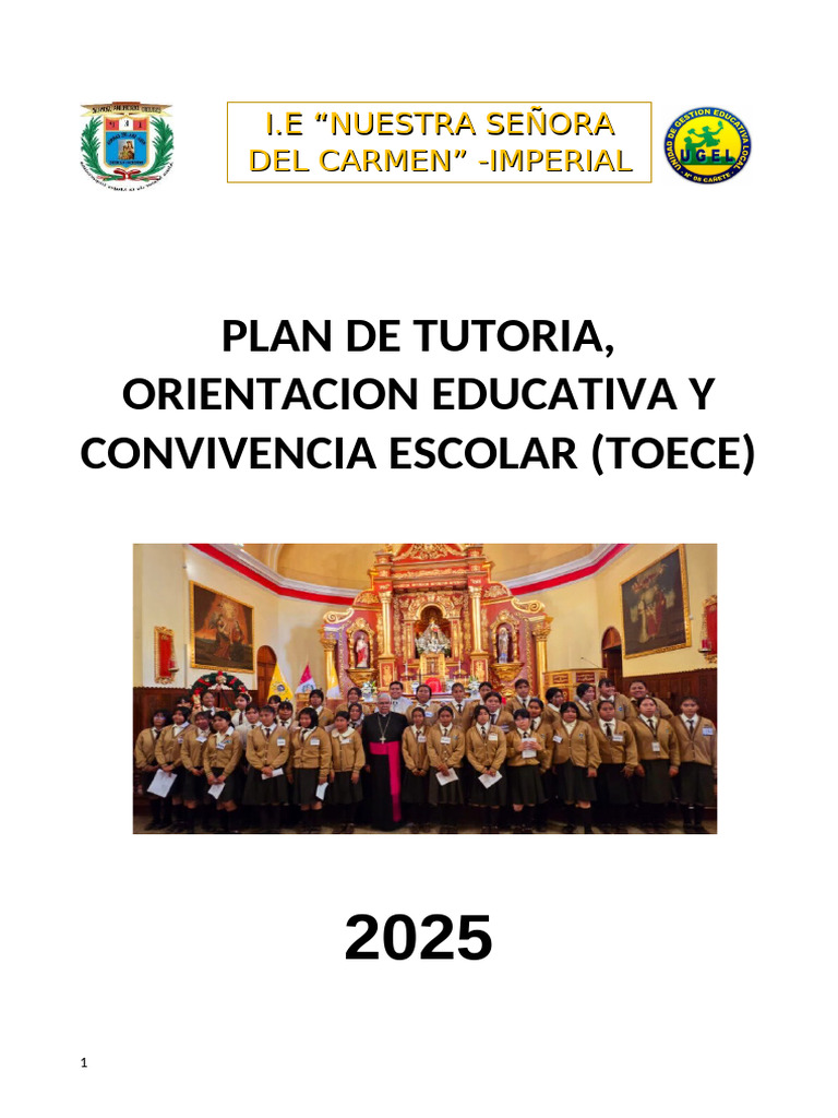 Plan de Tutoría y Convivencia Escolar 2025 | PDF | Escuelas | Trabajo ...