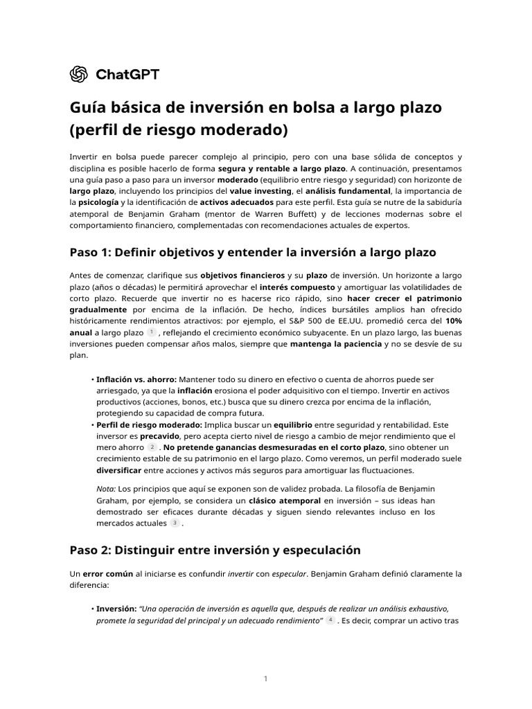 Guía de Inversión en Bolsa a Largo Plazo | PDF | Portafolio (Finanzas ...
