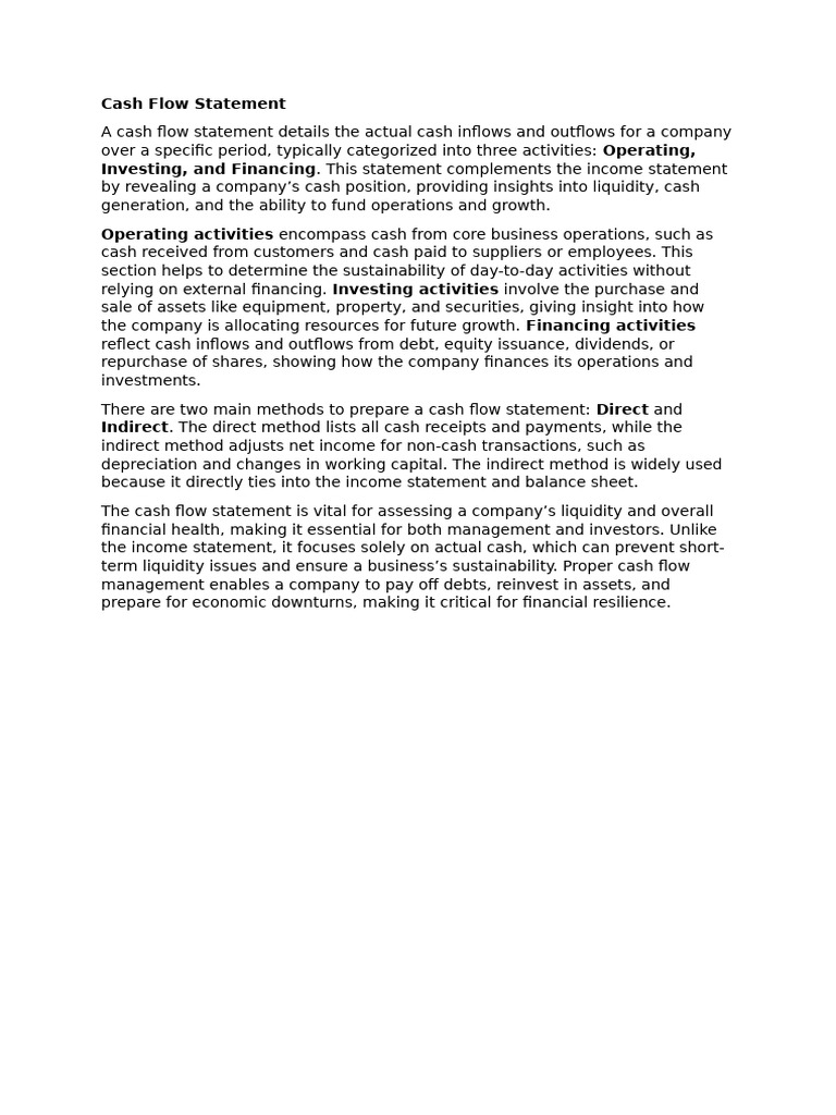Cash Flow Statement | PDF