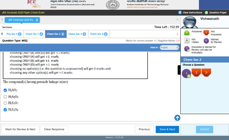 JEE Advanced 2025 Paper 2 Mock Test | PDF | Qualifications | Student ...