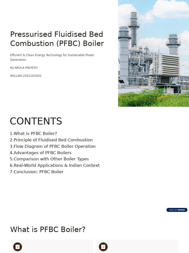 PFBC Boiler: Efficient Clean Energy Solution | PDF | Combustion | Boiler