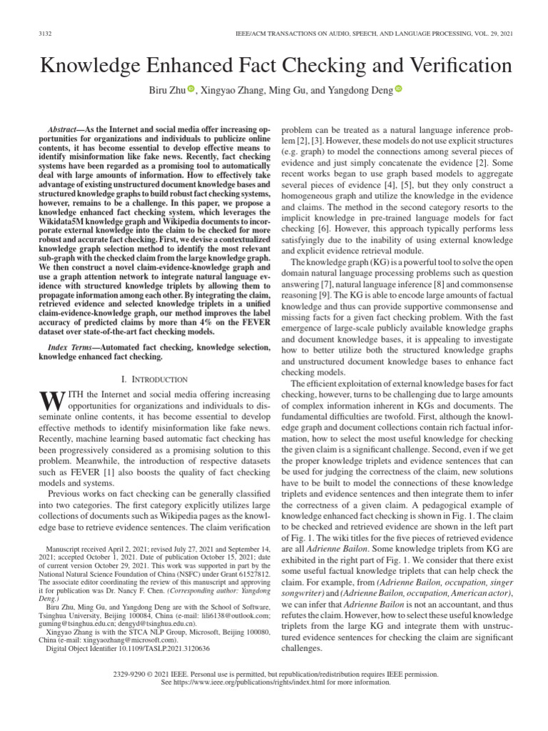 Knowledge Enhanced Fact Checking System | PDF | Knowledge