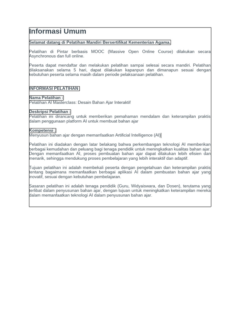 Informasi Umum | PDF