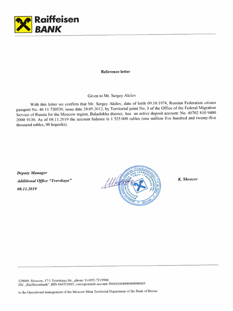 Bank Reference Akilov | PDF