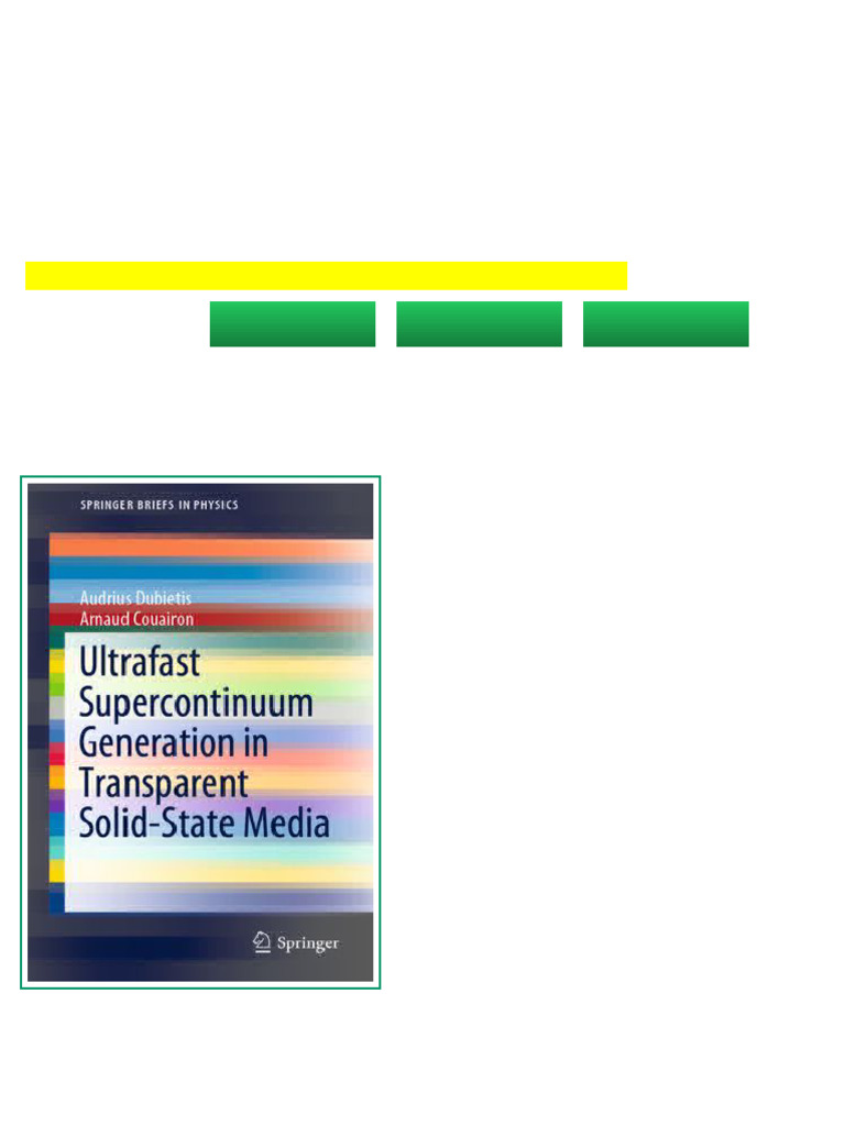 (Ebook) Ultrafast Supercontinuum Generation in Transparent Solid-State ...