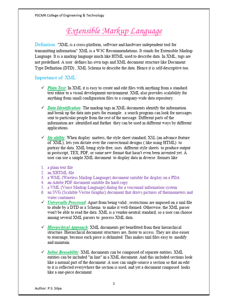 XML (Unit-3) | PDF | Xslt | Xml Schema