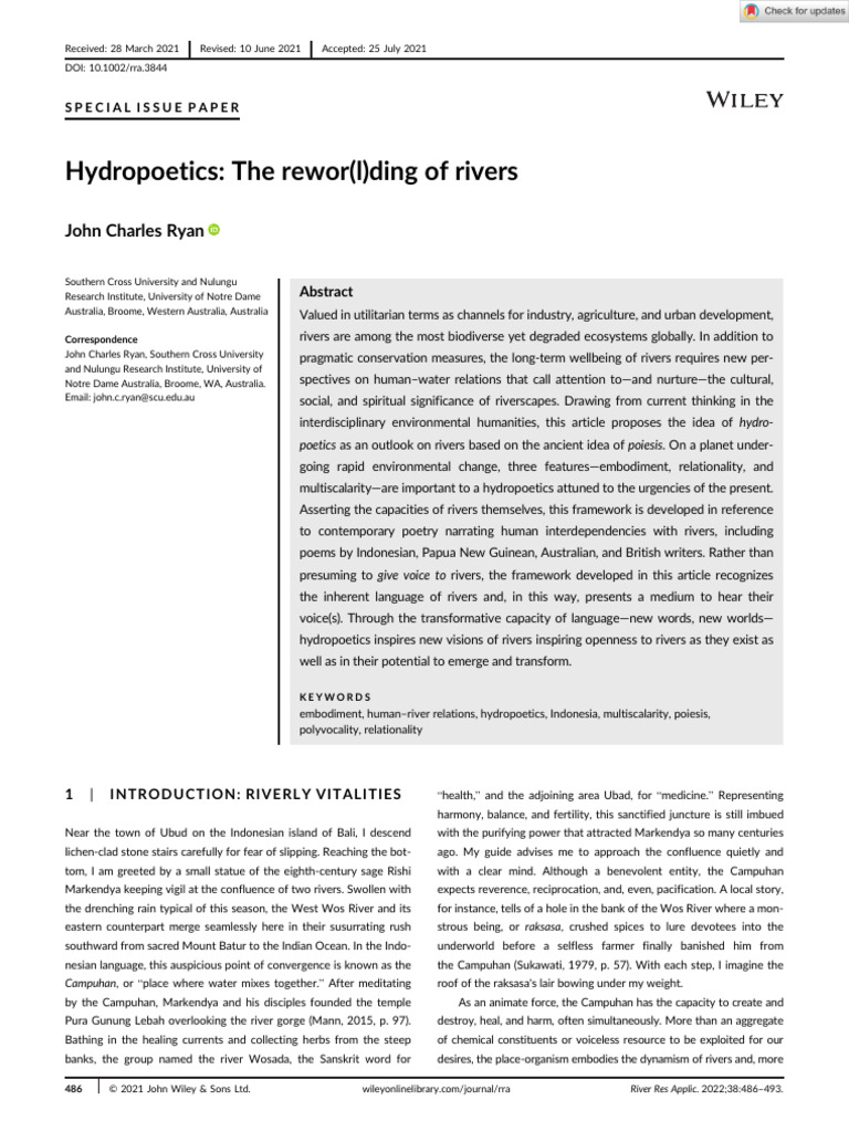 Hydropoetics: Rethinking River Relations | PDF | Earth Sciences