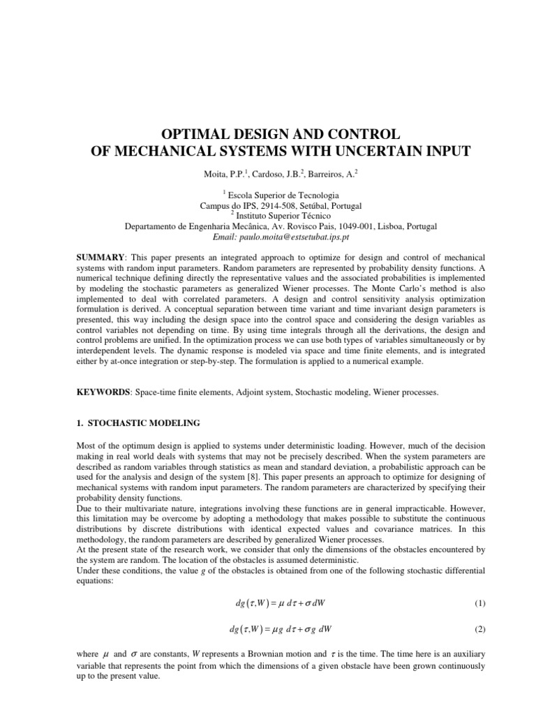 Optimal Control of Mechanical Systems | PDF | Mathematical Optimization ...