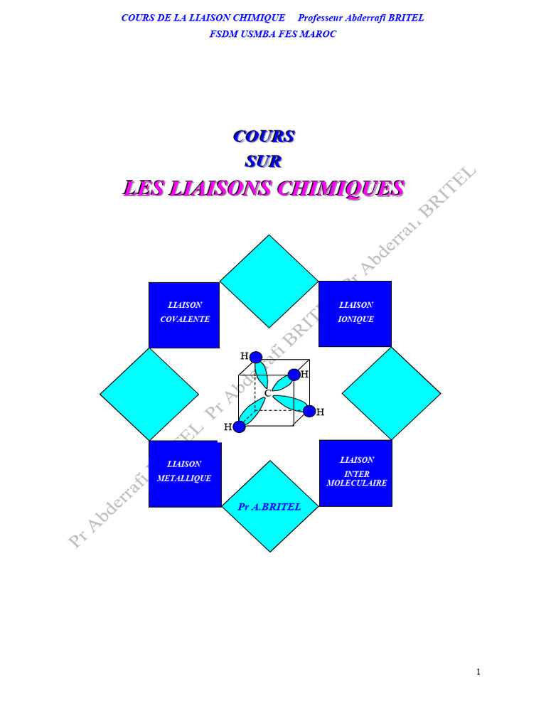 Cours Sur Les Liaisons Chimiques - Professeur Abderrafi Britel | PDF ...