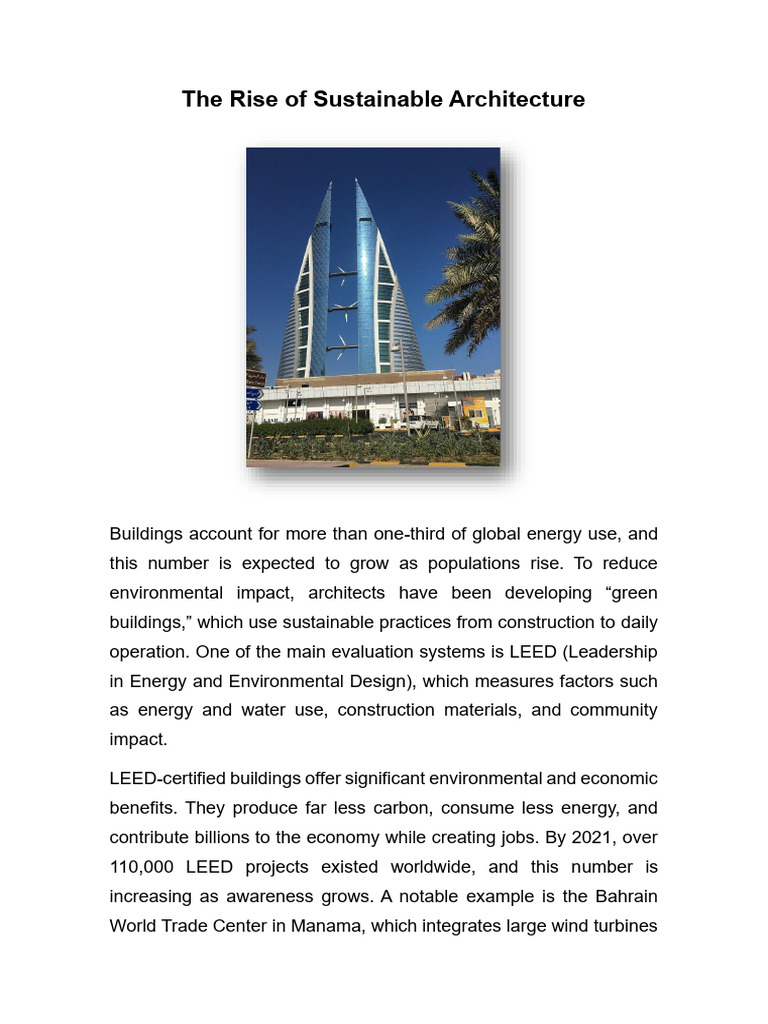 Picture Idea: Sustainable Architecture And Leed Benefits