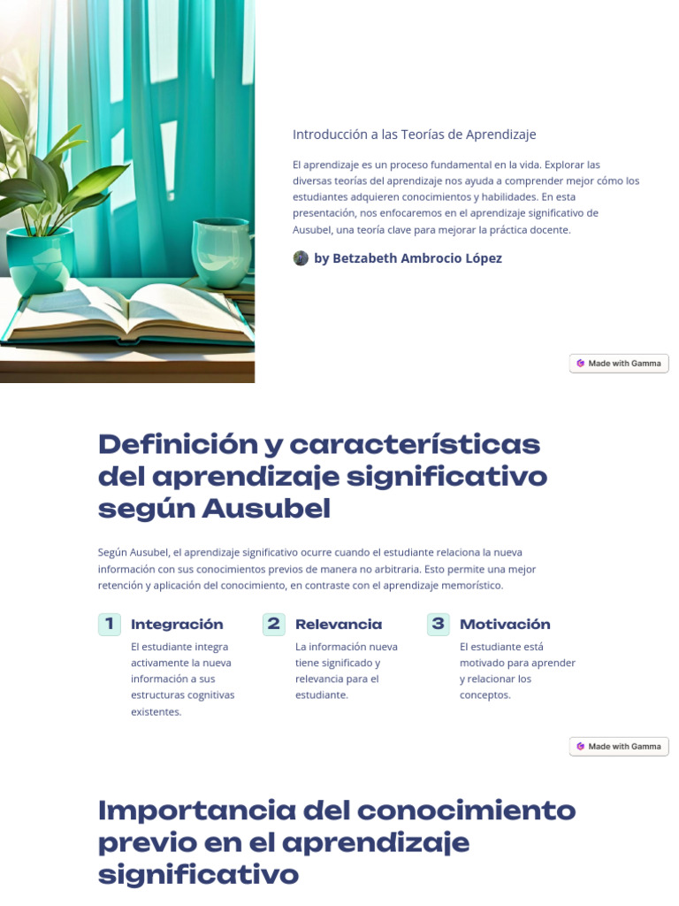 AP. Significativo Ausubel | PDF | Aprendizaje | Cognición