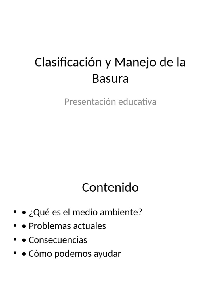 Manejo Efectivo de la Basura | PDF