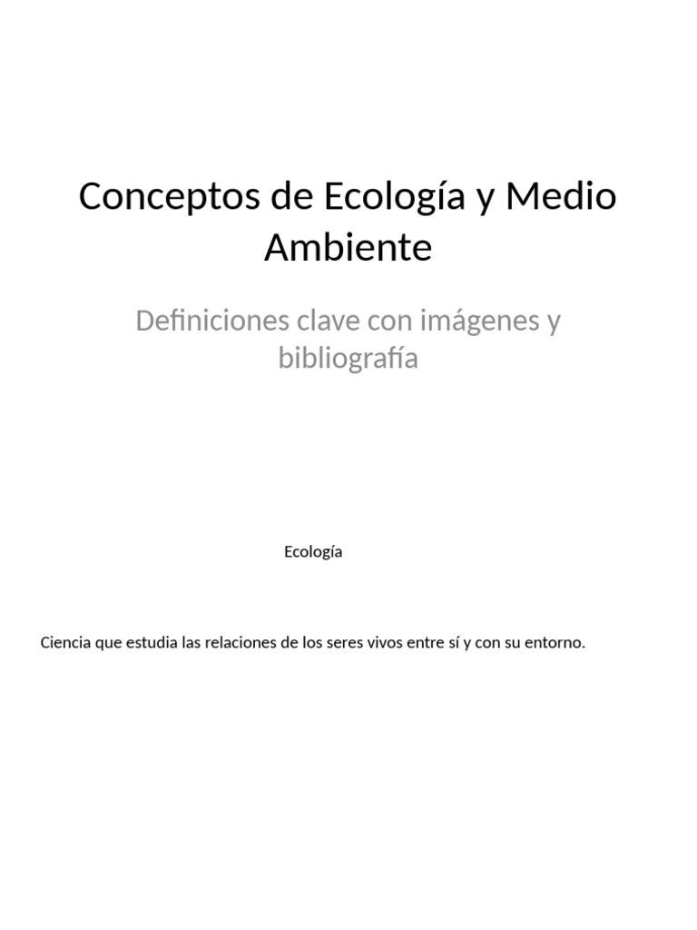 Conceptos Clave de Ecología y Medio Ambiente | PDF