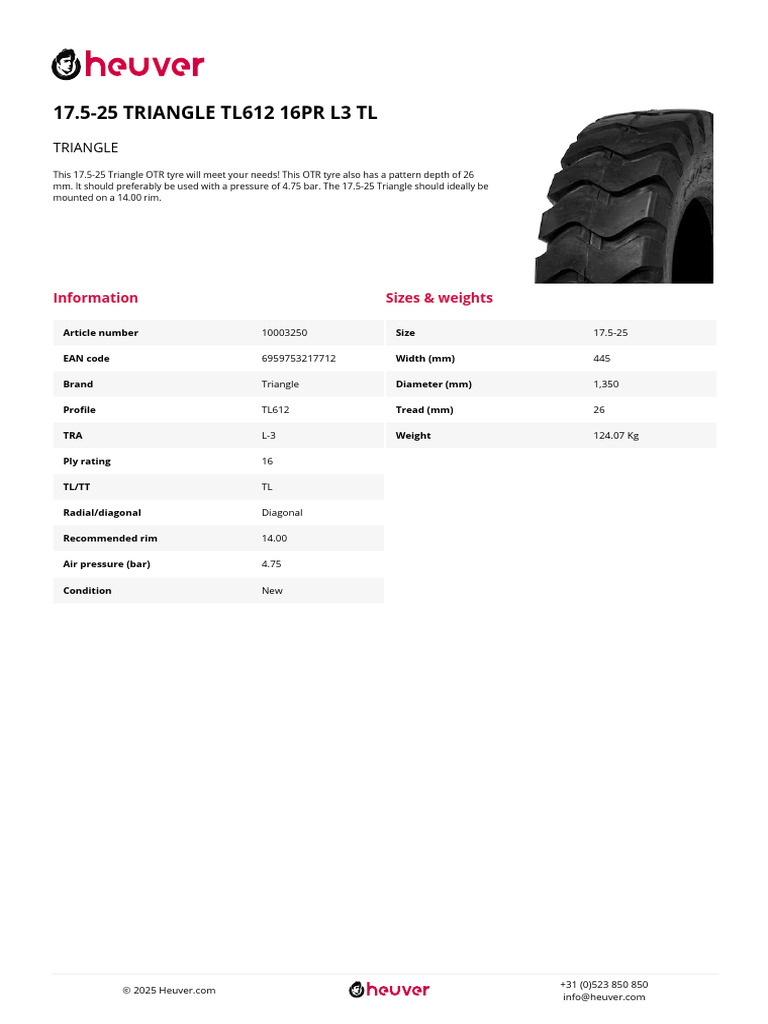 17 5 25 Triangle tl612 16pr l3 TL | PDF